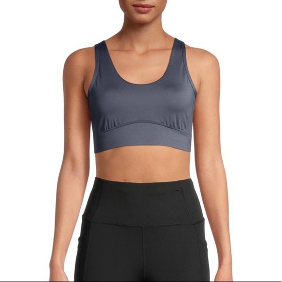 AVIA Twist Back Sports Bra Low Support Light Padding - Gray - NEW with tags! - Picture 2 of 8